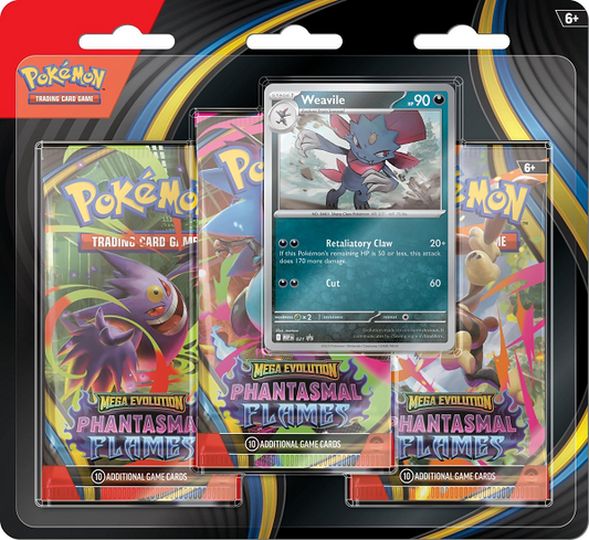 Pack 3 boosters Méga-Évolution - Flammes Fantasmagoriques (Tripack ME02)